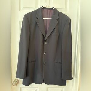 Men's 100% Wool Blazer Jacket‎ Classic Tailored Sport Coat Dark Gray Lined